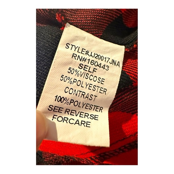 J.NNA Buffalo Plaid Long Sleeve Button Down Shirt Women’s Size M - Picture 4 of 5